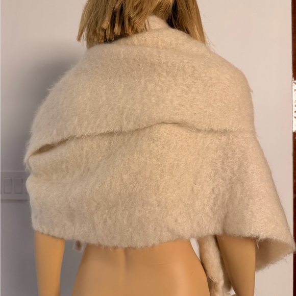 Loewe Cream Embroidered Fringe Scarf - Women Accessories - Picture 7 of 9